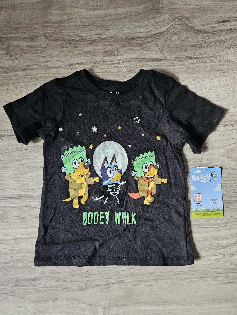 Bluey Booey Walk Halloween Toddler T-Shirt 3T Black Costume NWT
